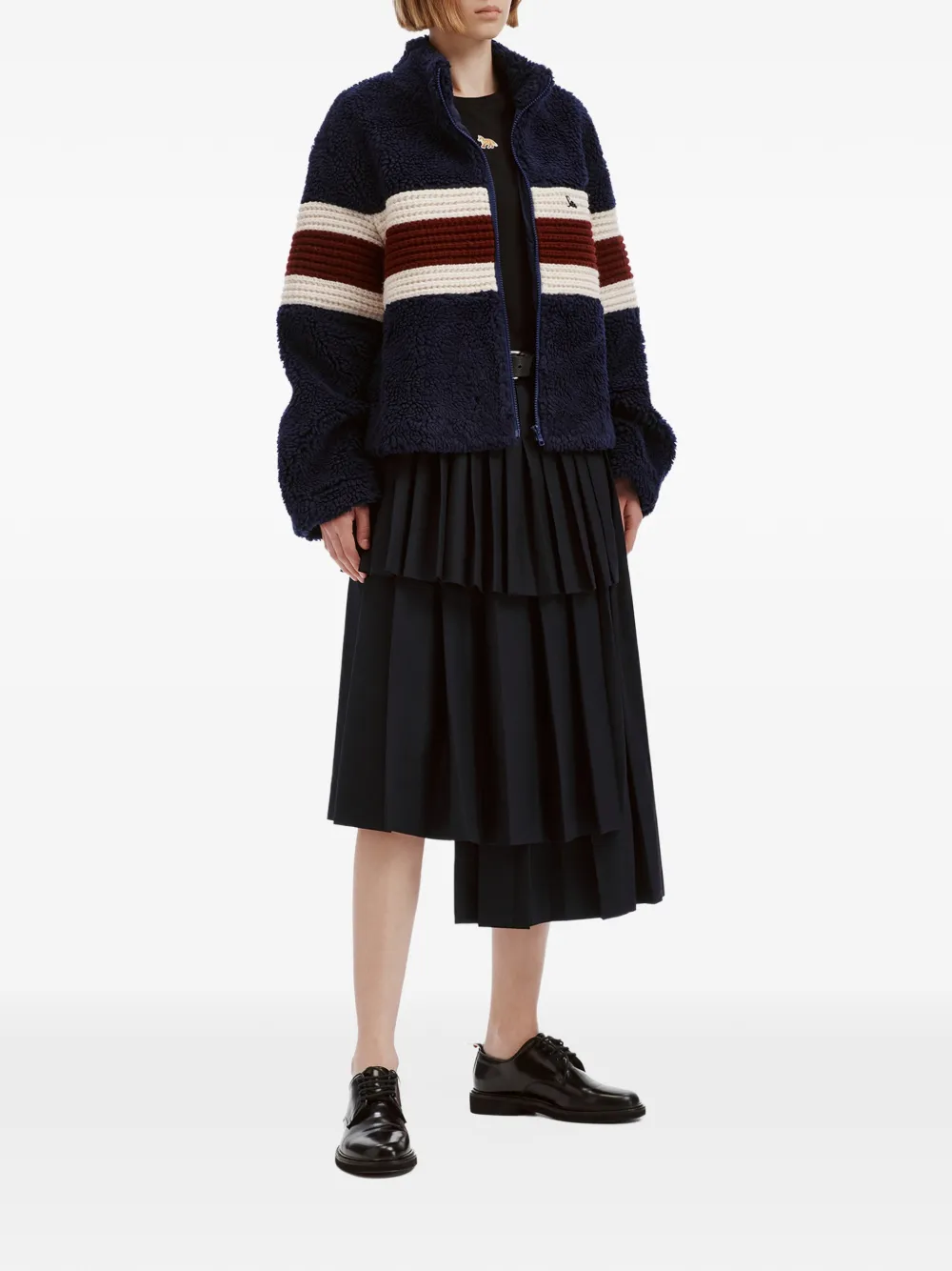Sea Georgie striped fleece jacket Blauw