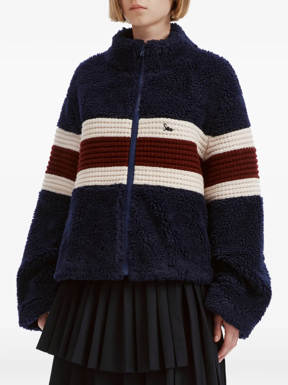 Sea Georgie striped fleece jacket Blauw