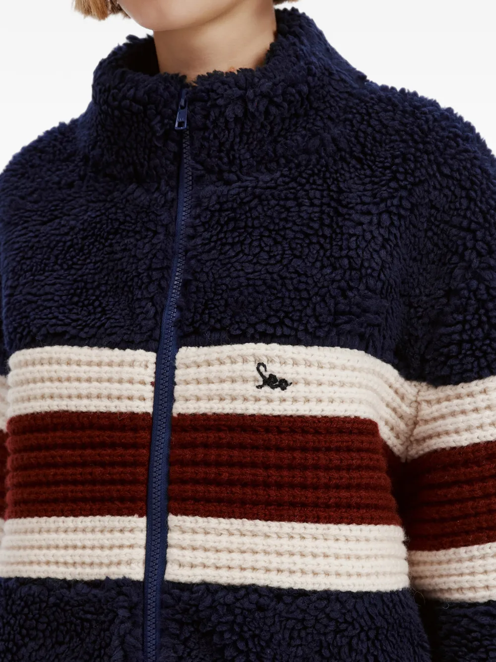 Sea Georgie striped fleece jacket Blauw