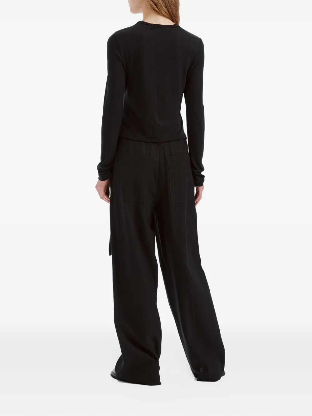 Simone Rocha Bow Tail Easy bow-detail cut-out long-sleeve T-shirt Zwart