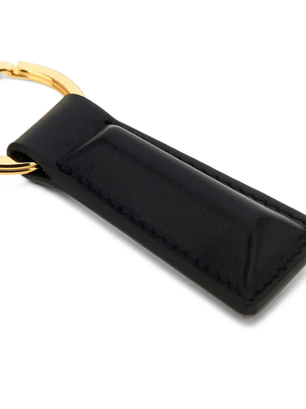 Jil Sander Linea padded leather keyring Zwart