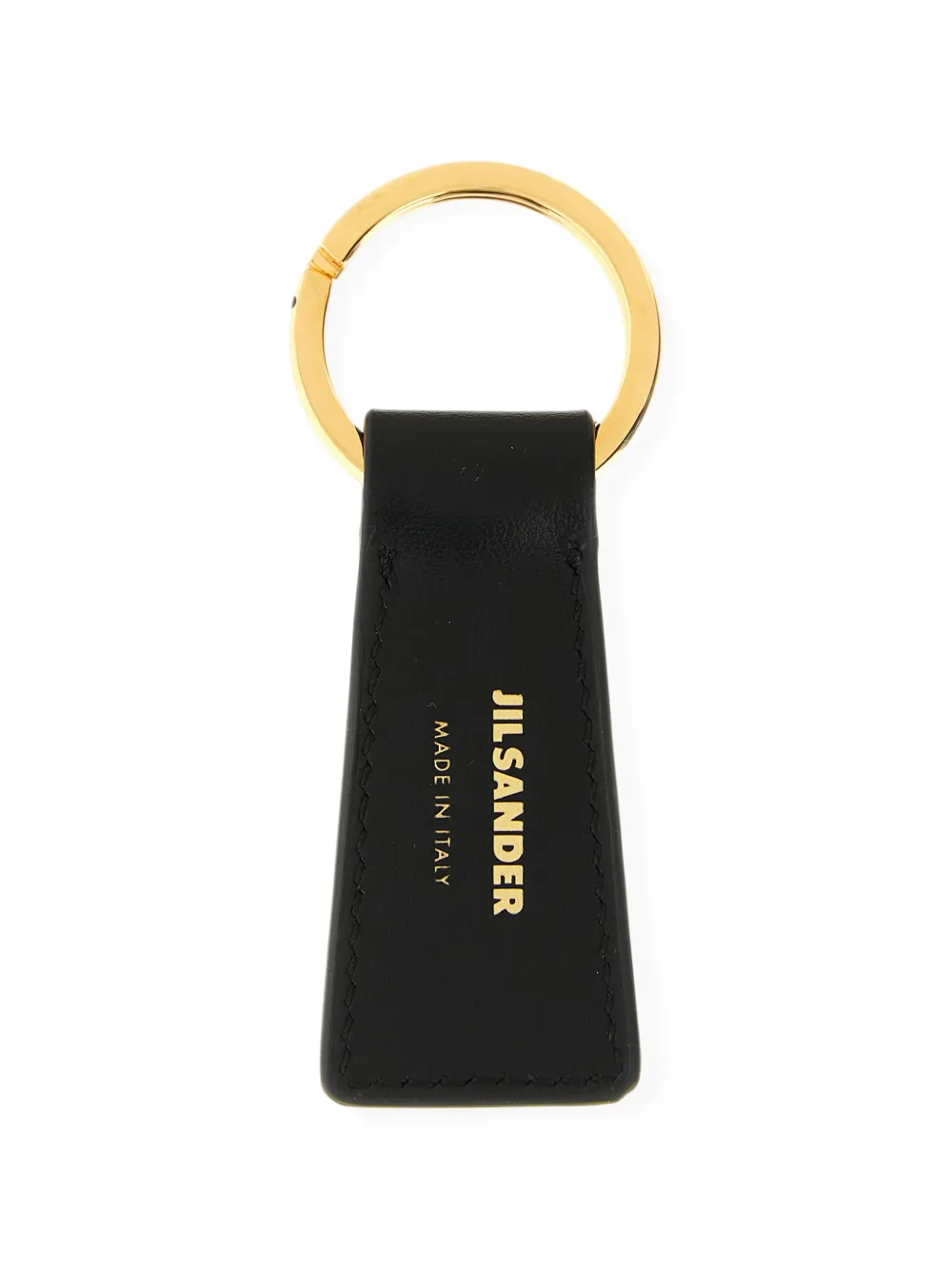 Jil Sander Linea padded leather keyring Zwart
