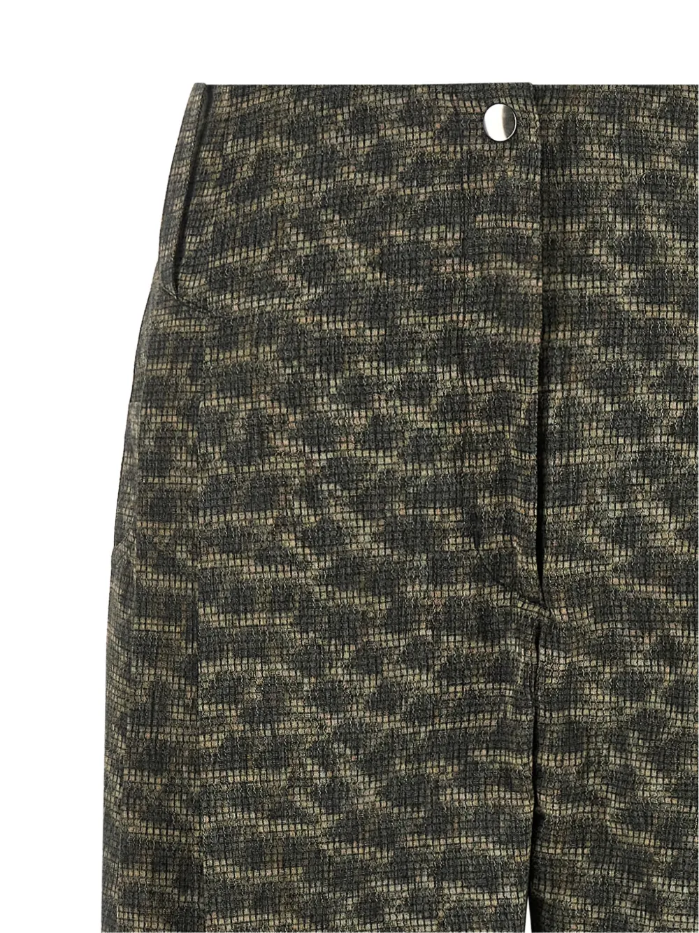 Kiko Kostadinov Peregrine feather-print trousers Groen