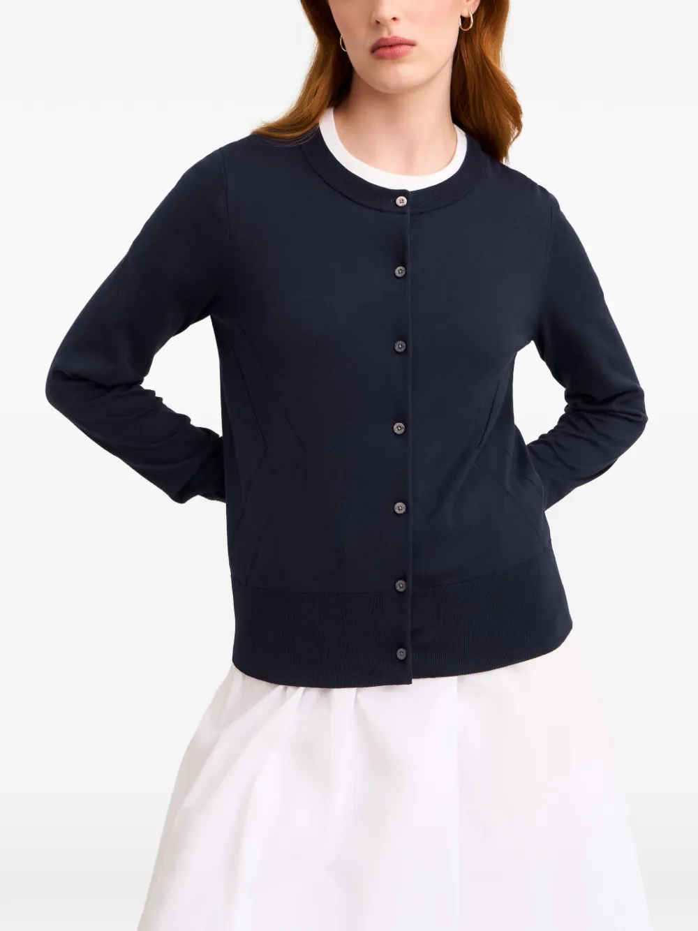 Pringle of Scotland pointelle-knit cardigan Blauw