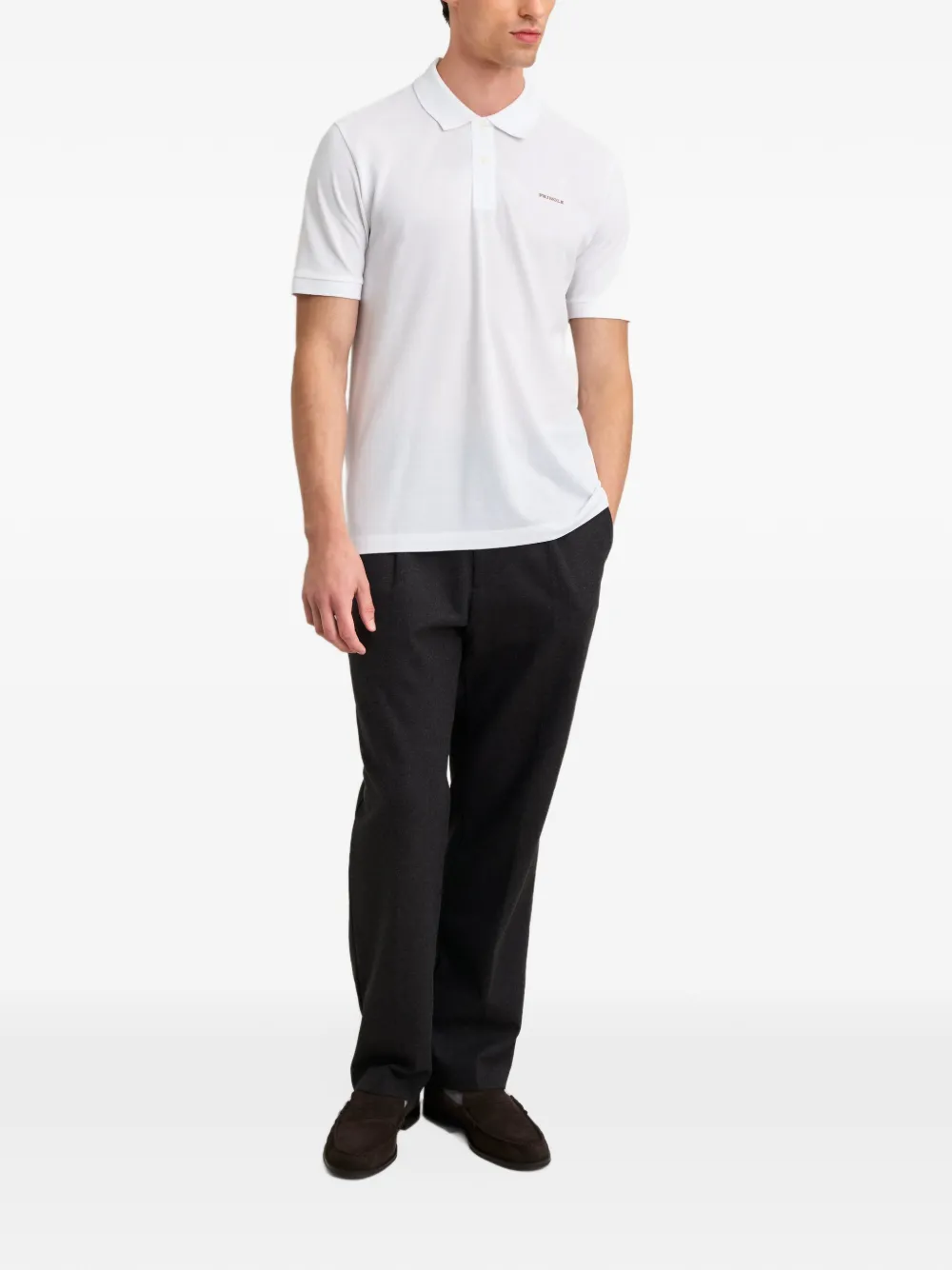 Pringle of Scotland logo-rubberised short-sleev polo shirt Wit