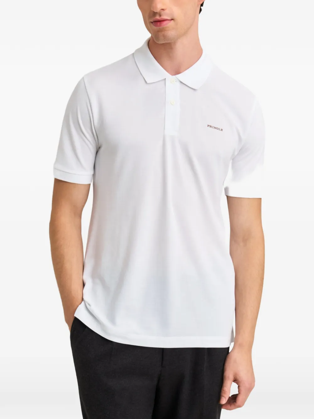 Pringle of Scotland logo-rubberised short-sleev polo shirt Wit