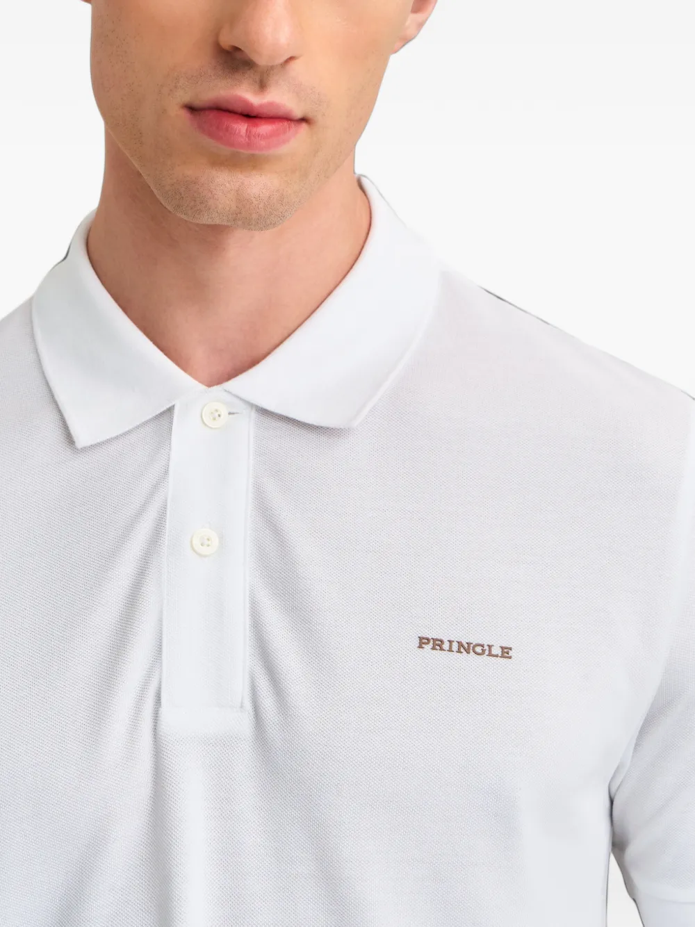 Pringle of Scotland logo-rubberised short-sleev polo shirt Wit
