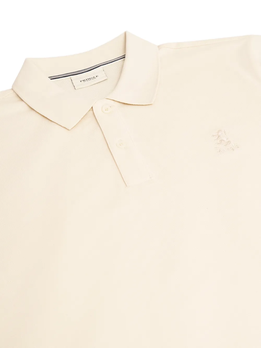 Pringle of Scotland long-sleeve cotton-piqué polo shirt Beige