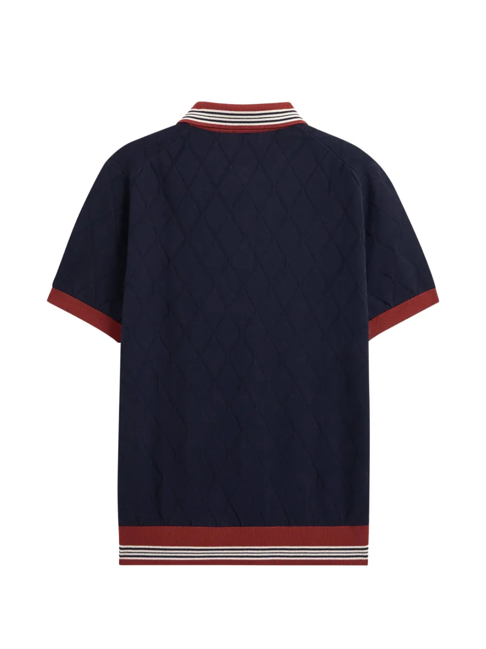 Pringle of Scotland Argyle-texture knitted polo shirt Blauw
