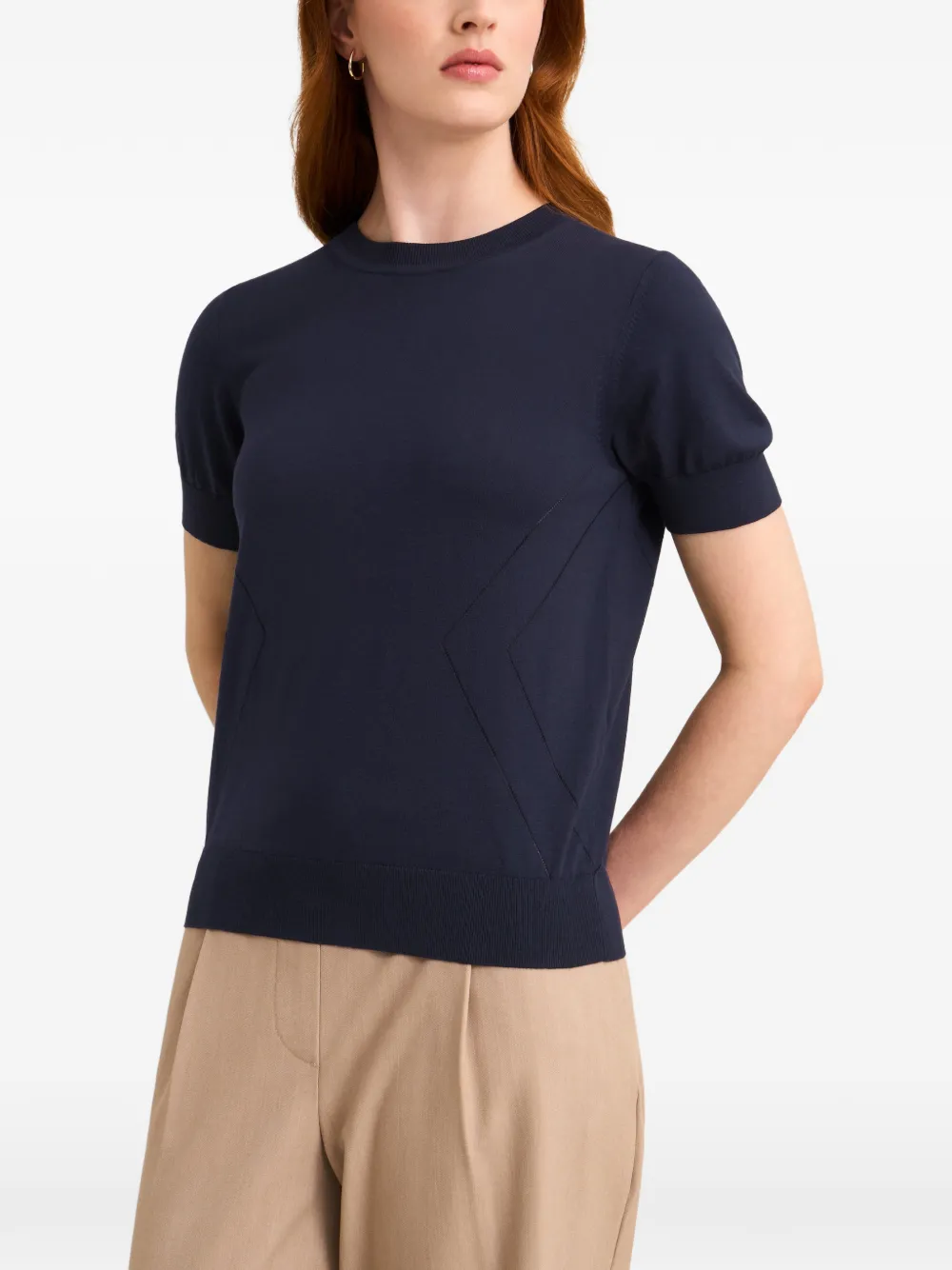 Pringle of Scotland pointelle-knit T-shirt - Bleu Pringle of Scotland pointelle-knit T-shirt - Bleu