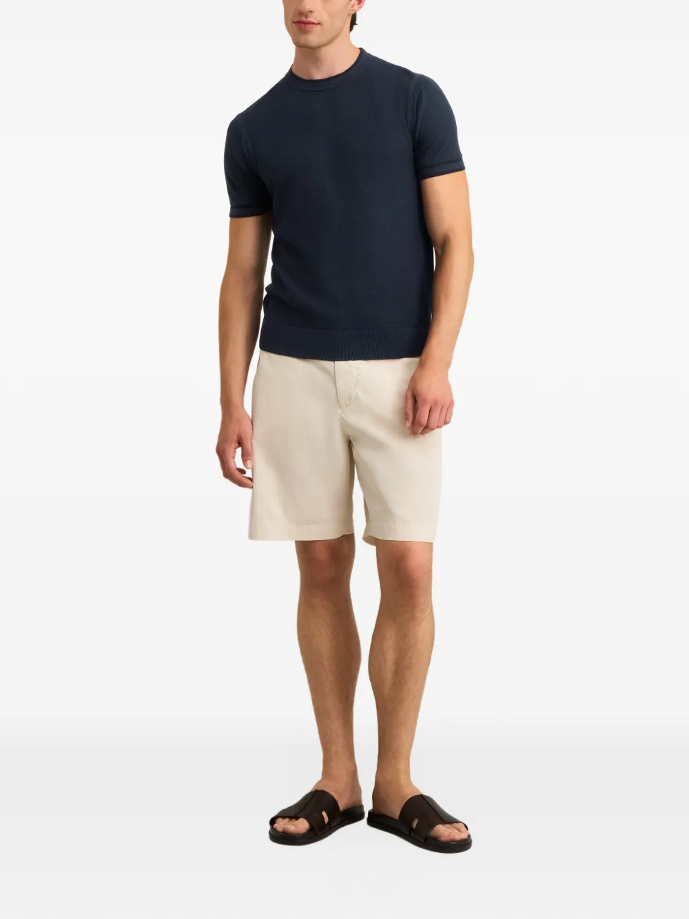 Pringle of Scotland diamond-stitch T-shirt Blauw