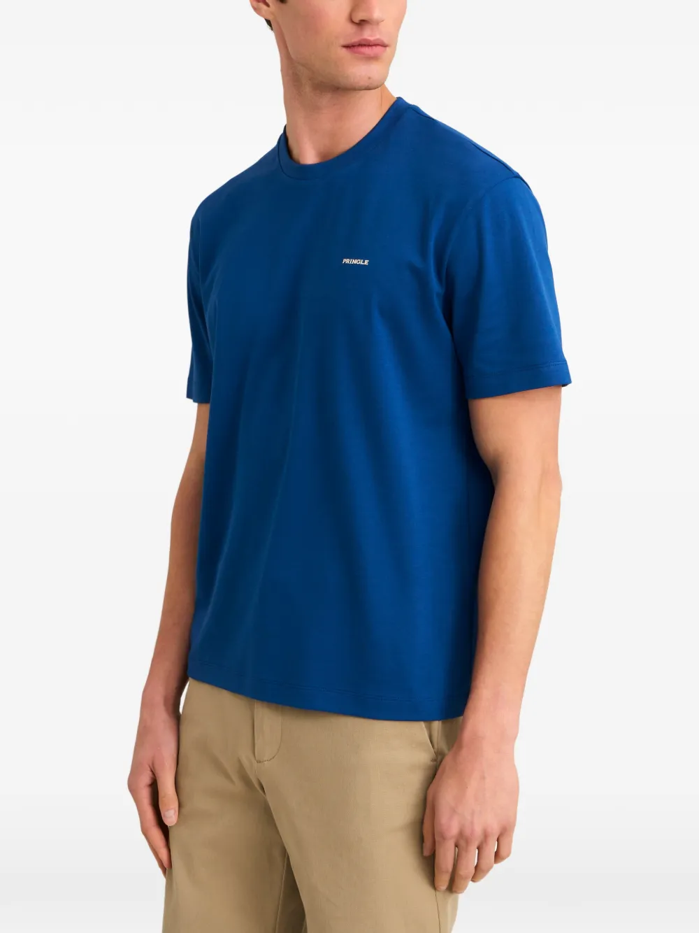 Pringle of Scotland logo-print cotton T-shirt Blauw
