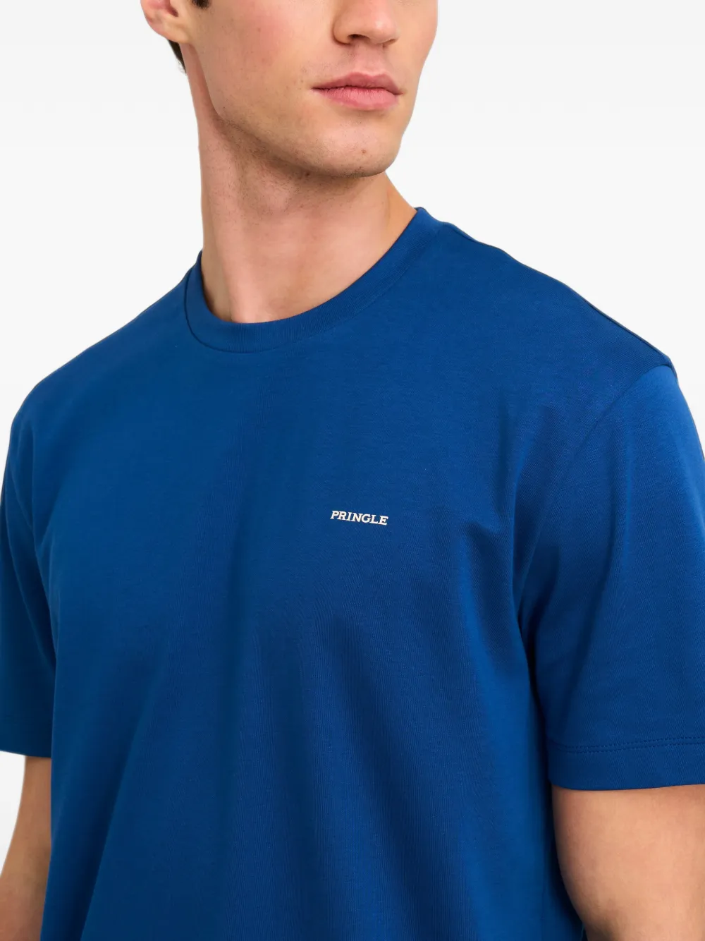 Pringle of Scotland logo-print cotton T-shirt Blauw