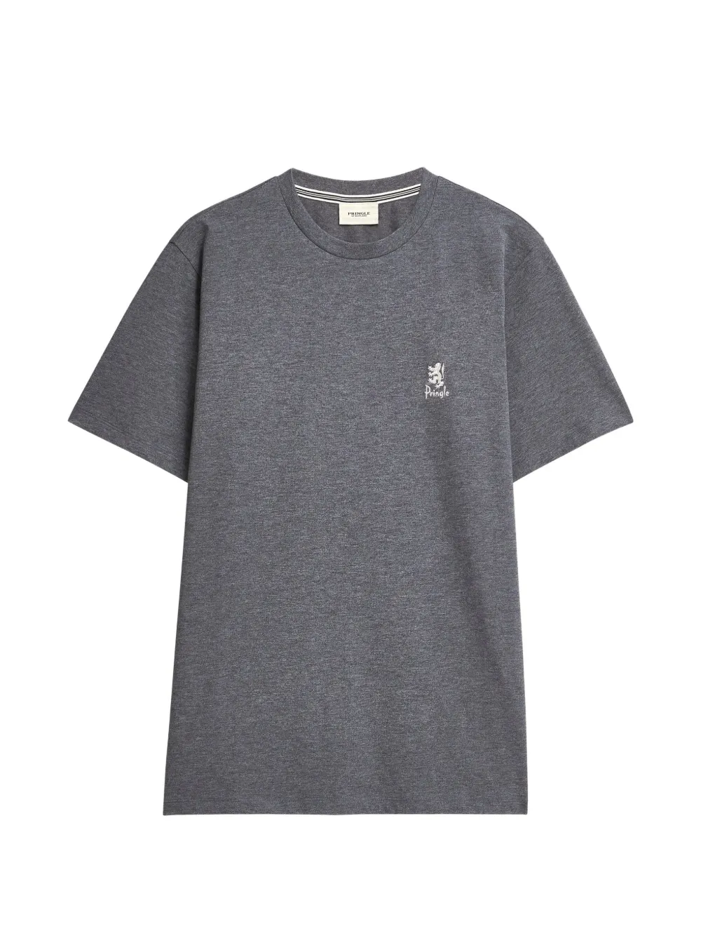 Pringle of Scotland embroidered-logo supima-cotton T-shirt - Grau