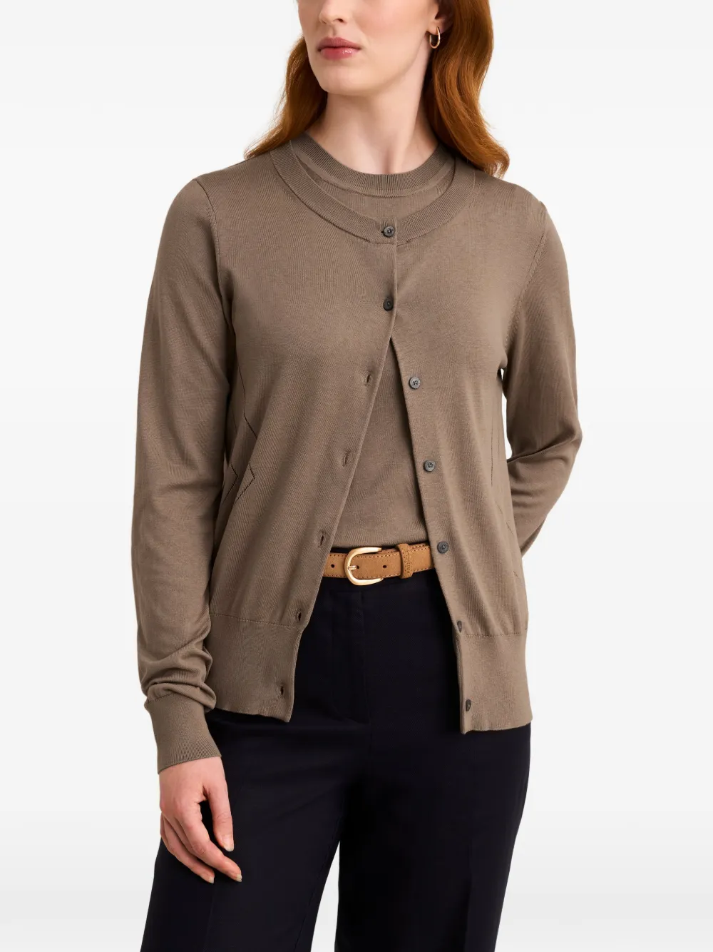 Pringle of Scotland pointelle-knit cardigan Bruin