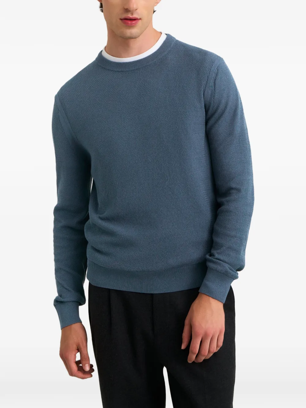 Pringle of Scotland diamond-stitch crew-neck sweater Blauw