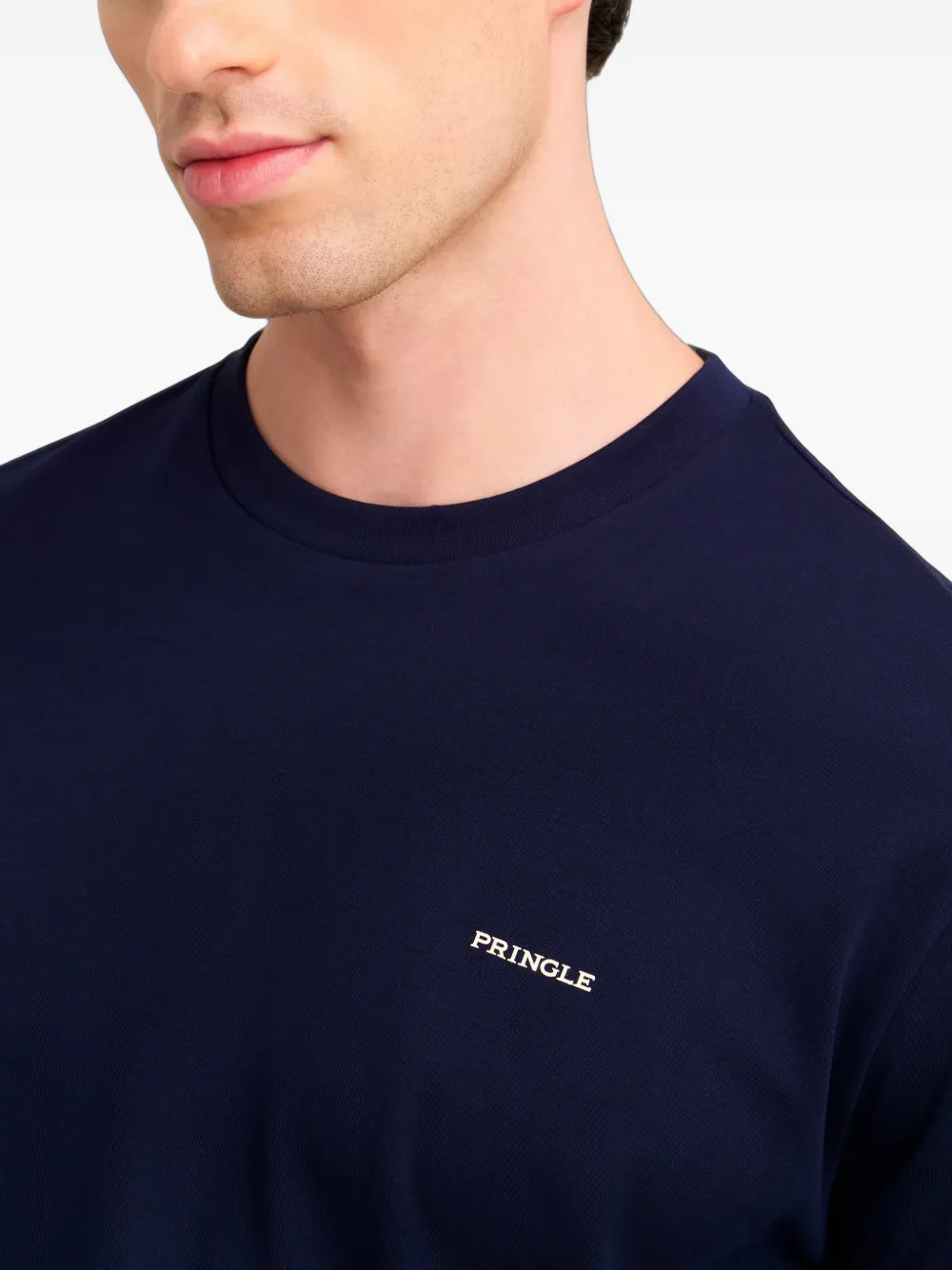 Pringle of Scotland logo-print cotton T-shirt Blauw