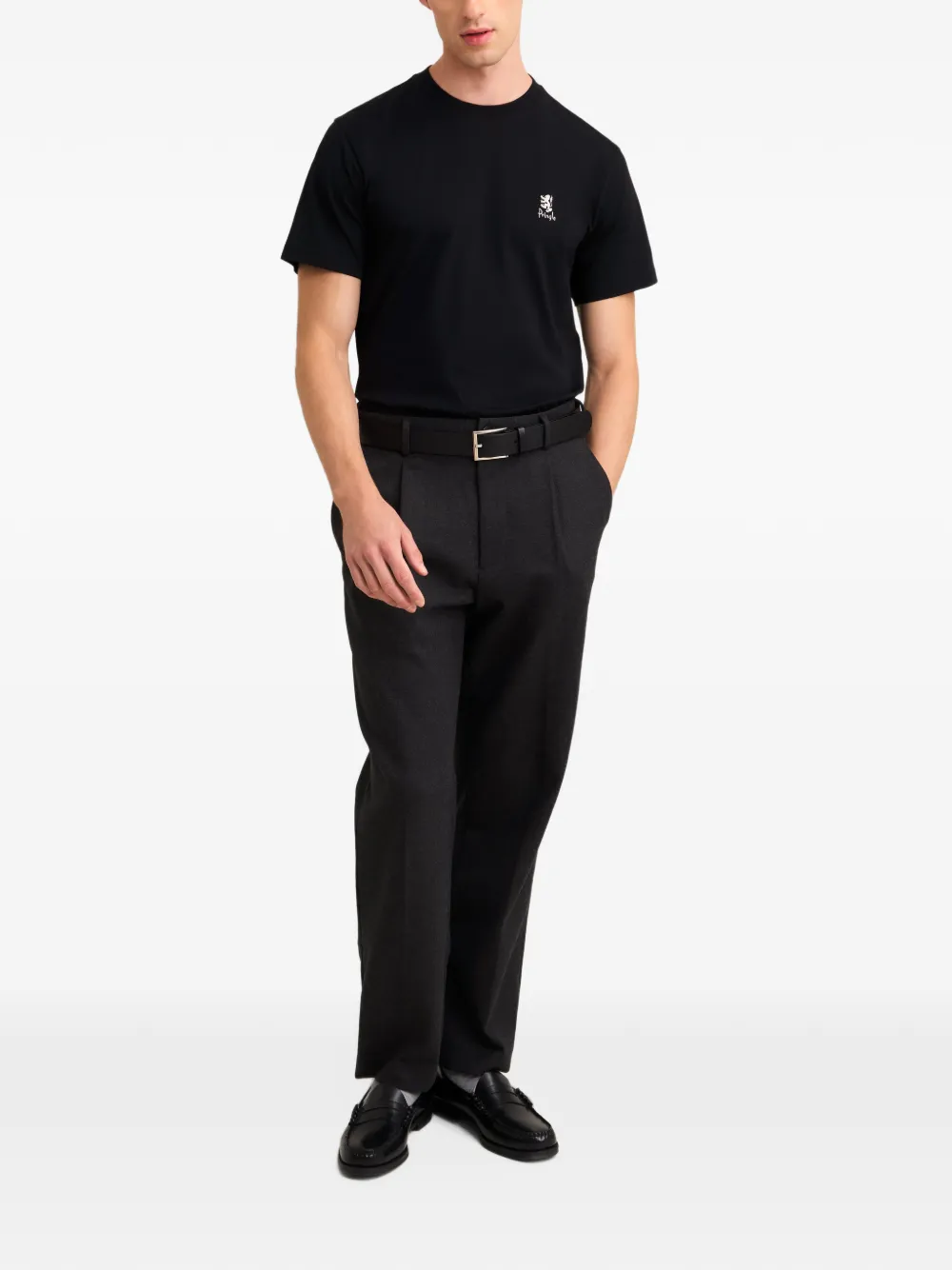 Pringle of Scotland embroidered-logo T-shirt Zwart