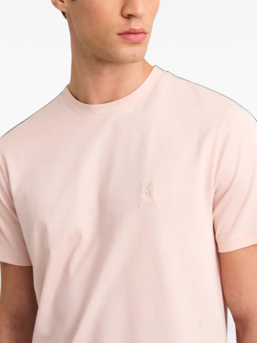Pringle of Scotland logo-embroidered T-shirt Roze