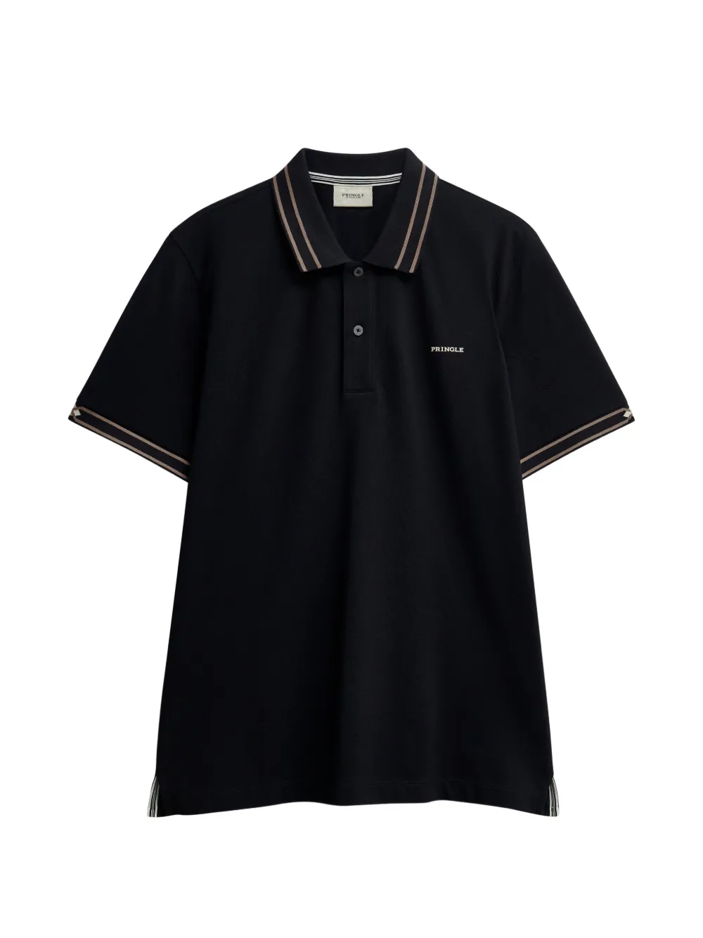 Pringle of Scotland jacquard-collar pique polo shirt Zwart