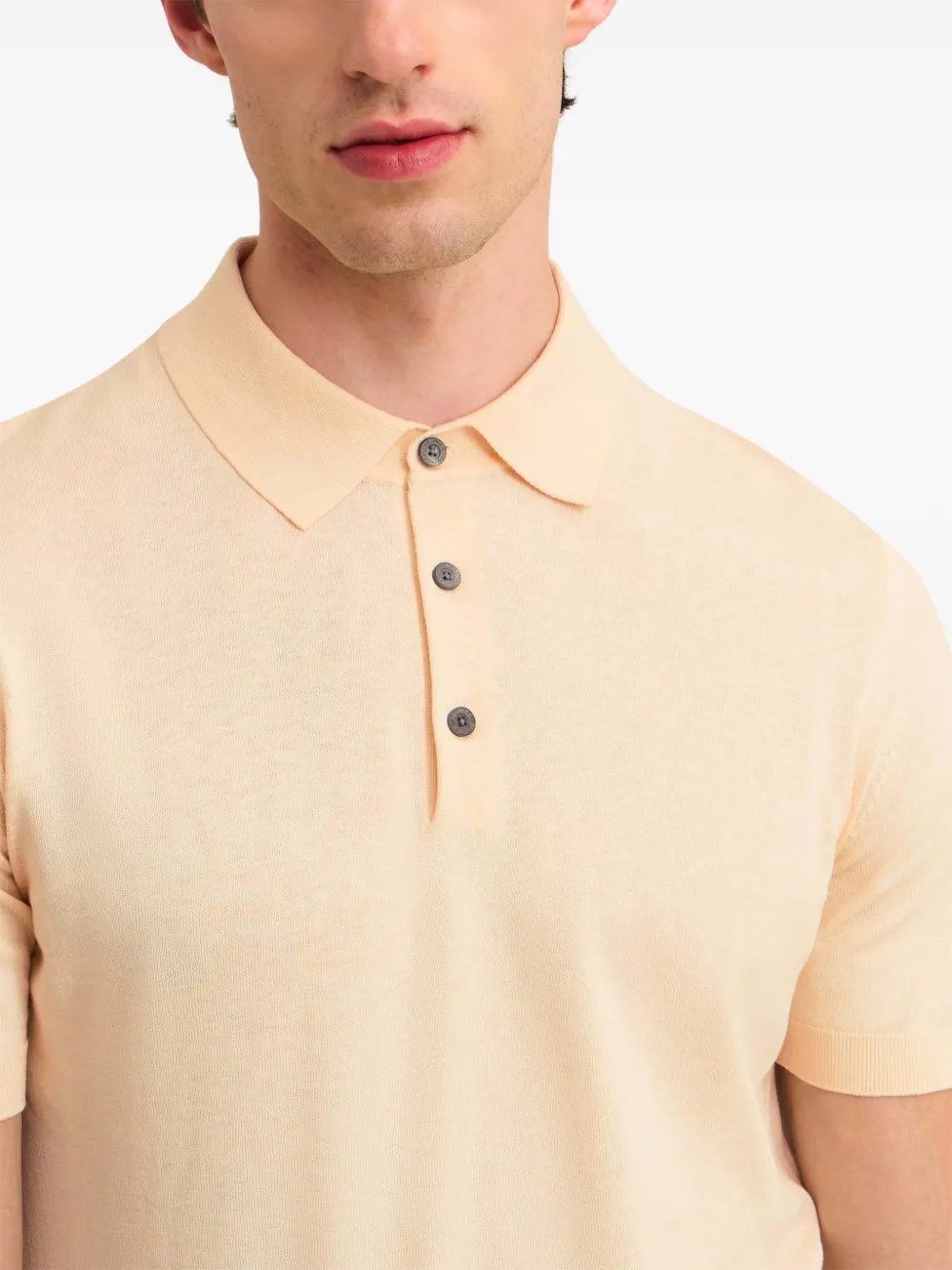 Pringle of Scotland knitted short-sleeve polo shirt Beige