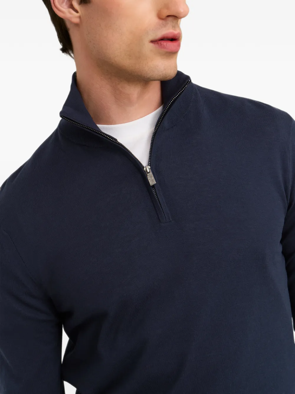 Pringle of Scotland quarter-zip sweater Blauw