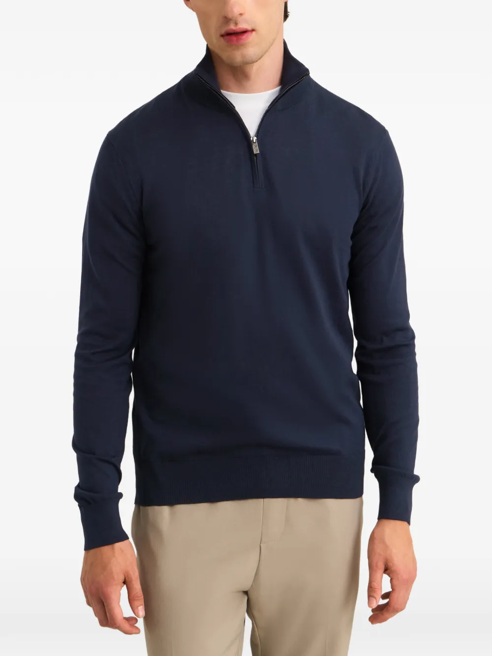 Pringle of Scotland quarter-zip sweater Blauw