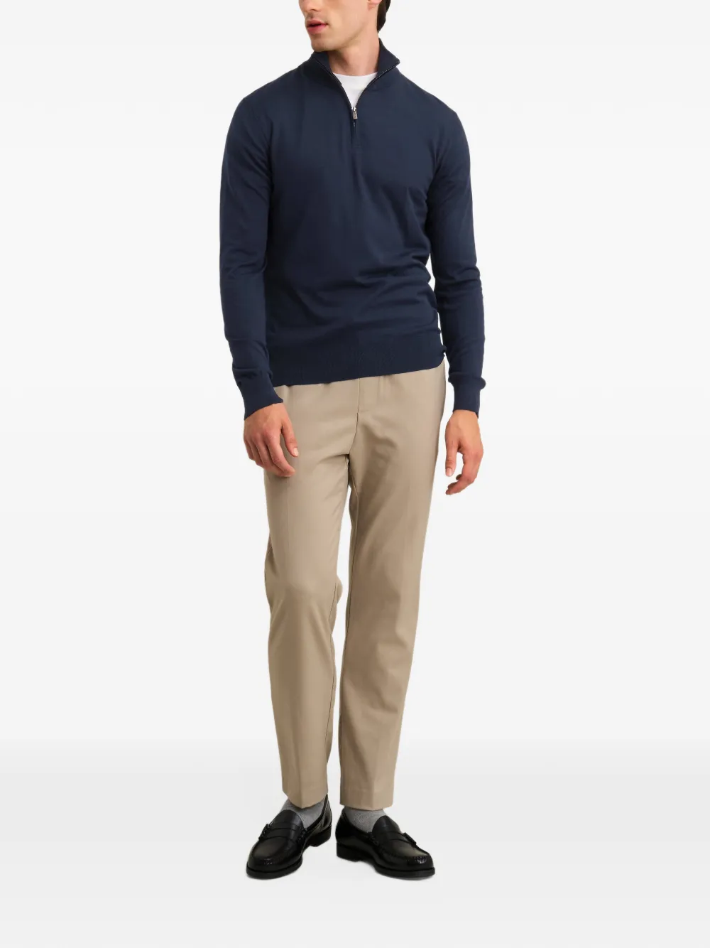 Pringle of Scotland quarter-zip sweater Blauw