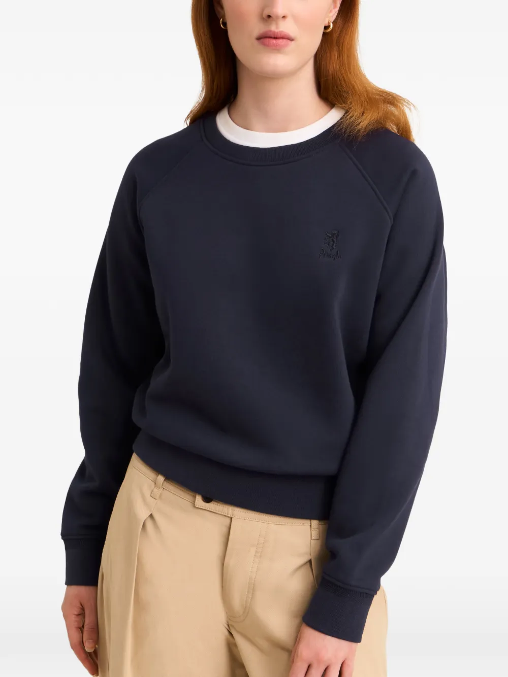 Pringle of Scotland logo-embroidered sweatshirt Blauw
