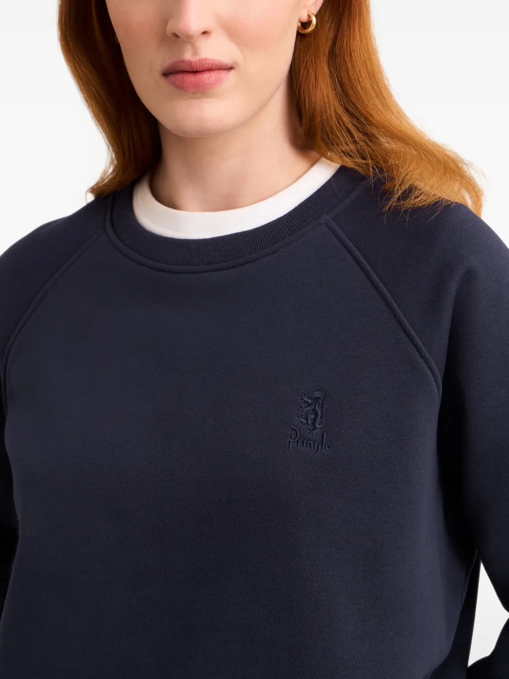 Pringle of Scotland logo-embroidered sweatshirt Blauw