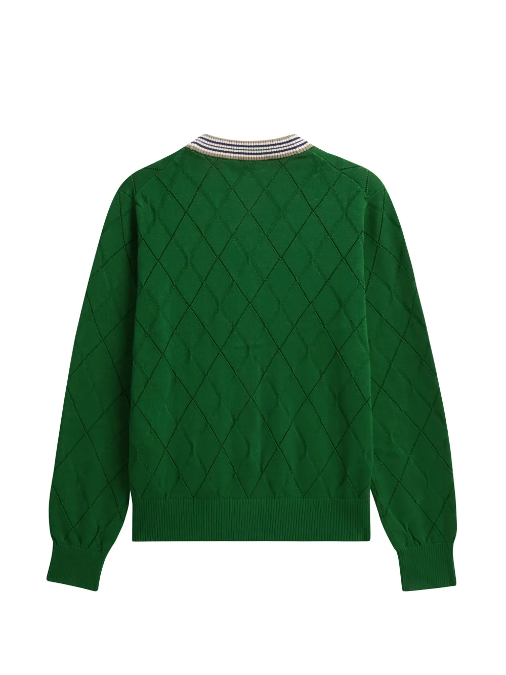 Pringle of Scotland Argyle-textured pattern V-neck cardigan Groen