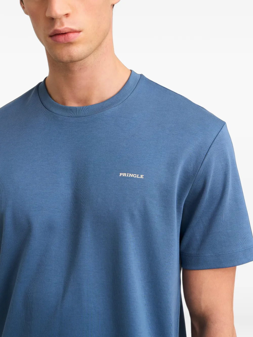 Pringle of Scotland logo-rubberised cotton T-shirt Blauw