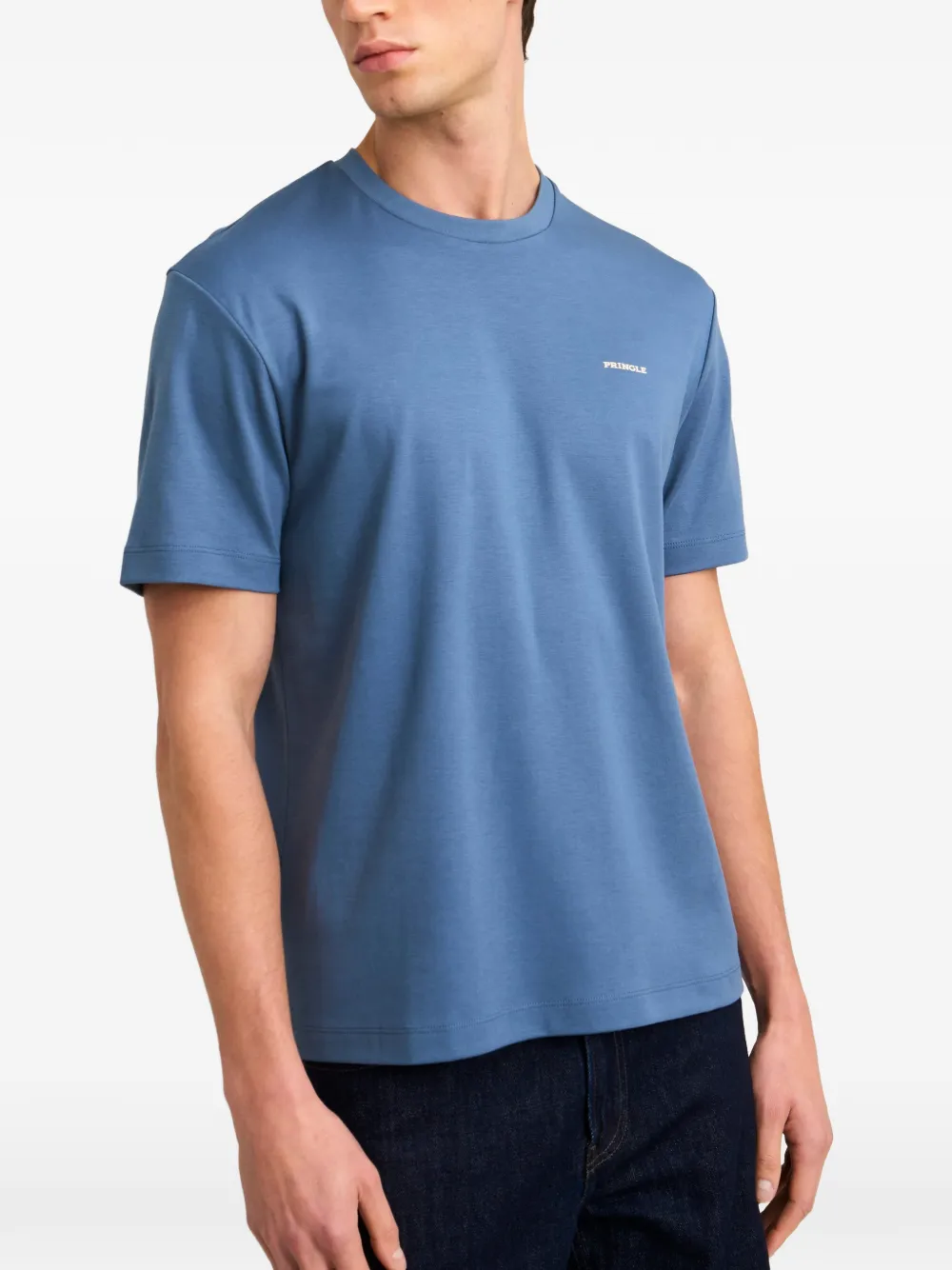 Pringle of Scotland logo-rubberised cotton T-shirt Blauw