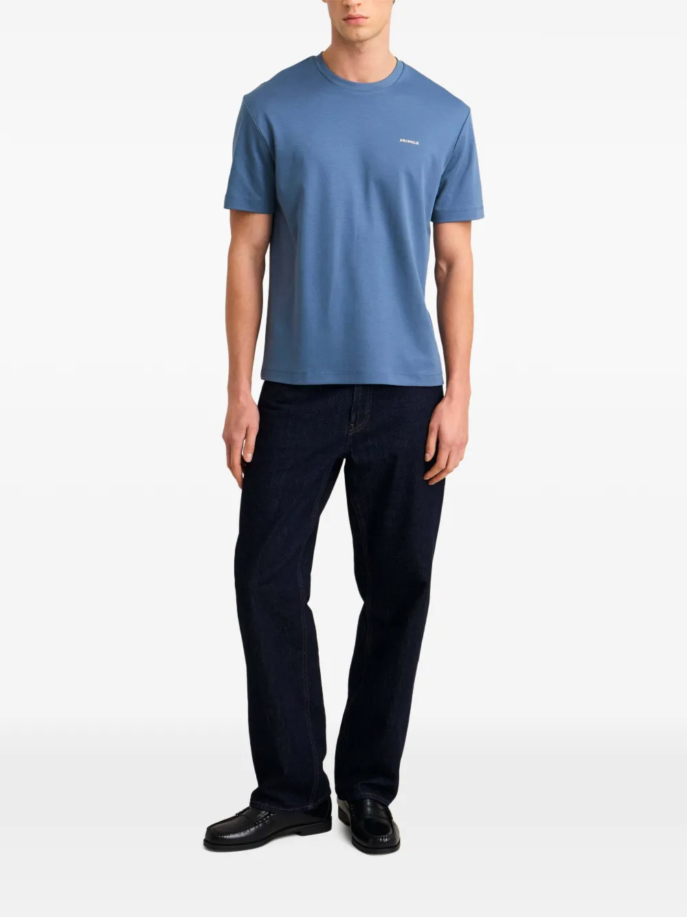 Pringle of Scotland logo-rubberised cotton T-shirt Blauw