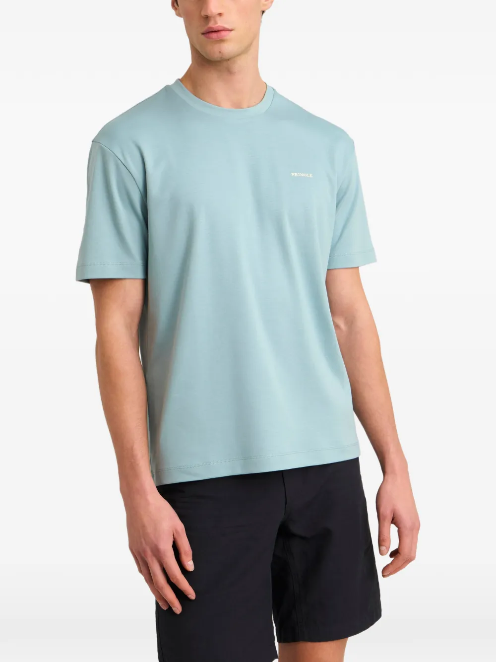 Pringle of Scotland logo-print cotton T-shirt Blauw