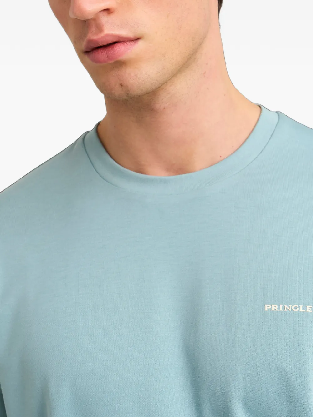 Pringle of Scotland logo-print cotton T-shirt Blauw
