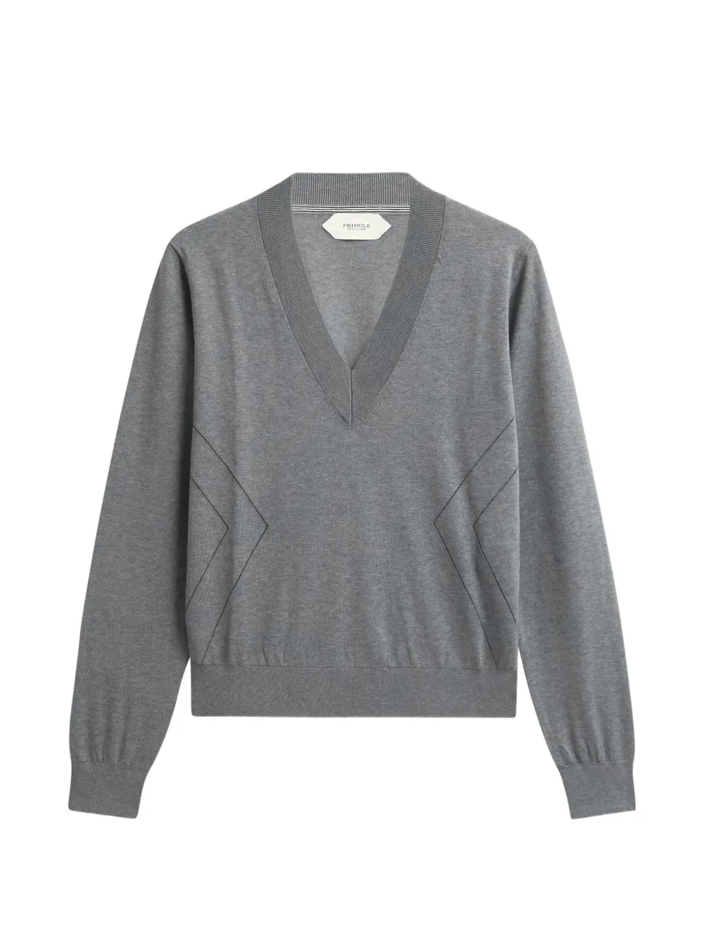 Pringle of Scotland pointelle-knit V-neck sweater - Grau