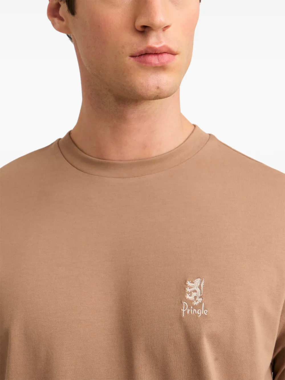 Pringle of Scotland logo-embroidered T-shirt Bruin