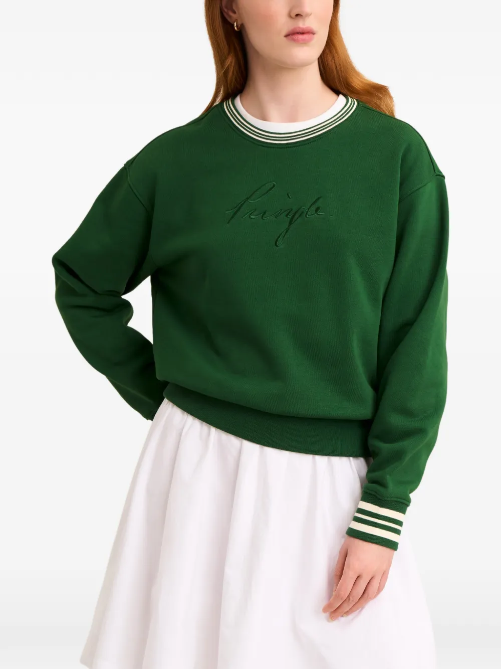 Pringle of Scotland Piqué sweater met geborduurd logo Groen