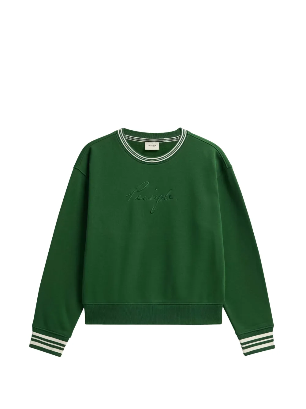 Pringle of Scotland logo-embroidered piqué sweatshirt - Verde
