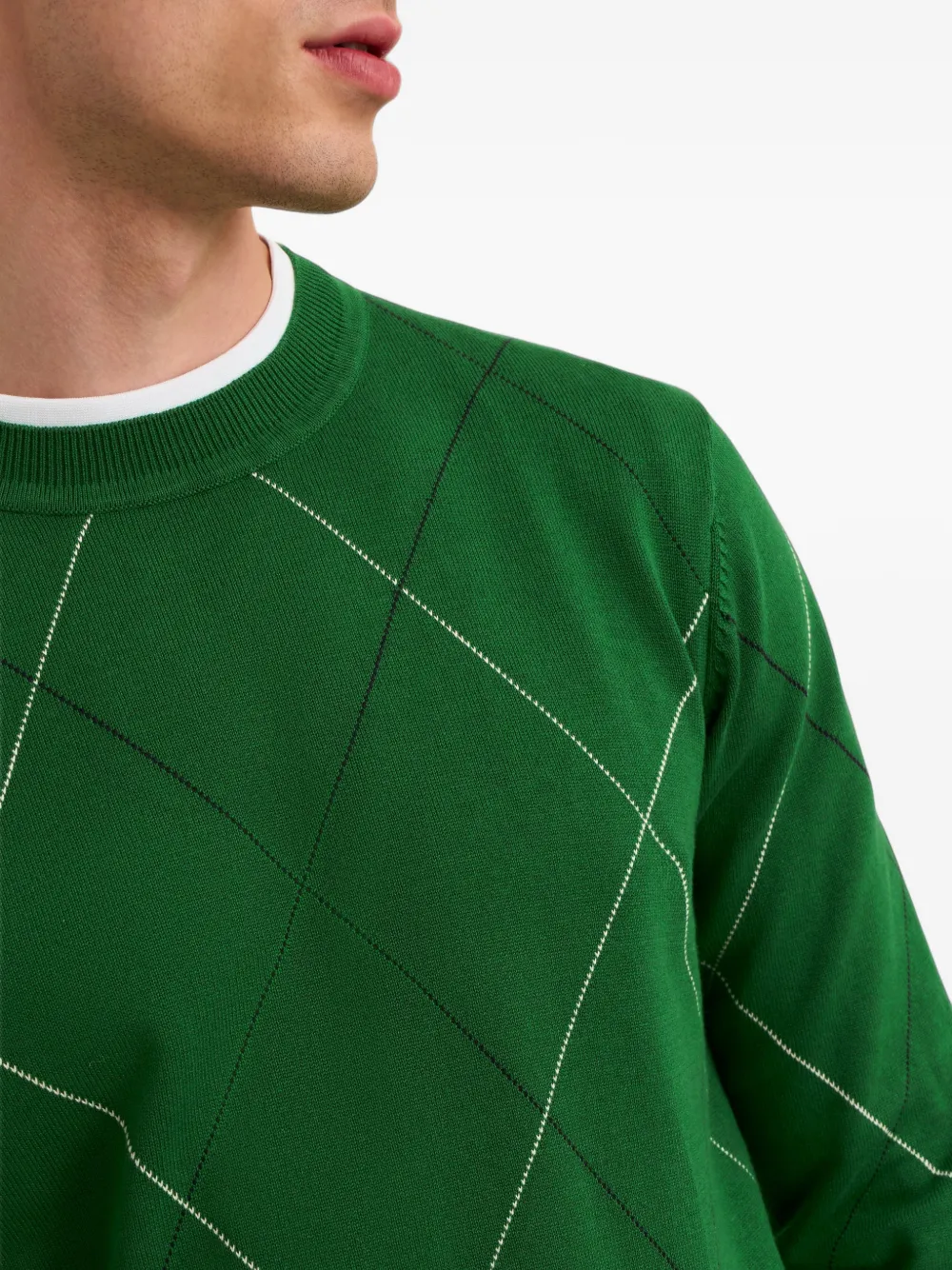 Pringle of Scotland Argyle-pattern intarsia sweater Groen