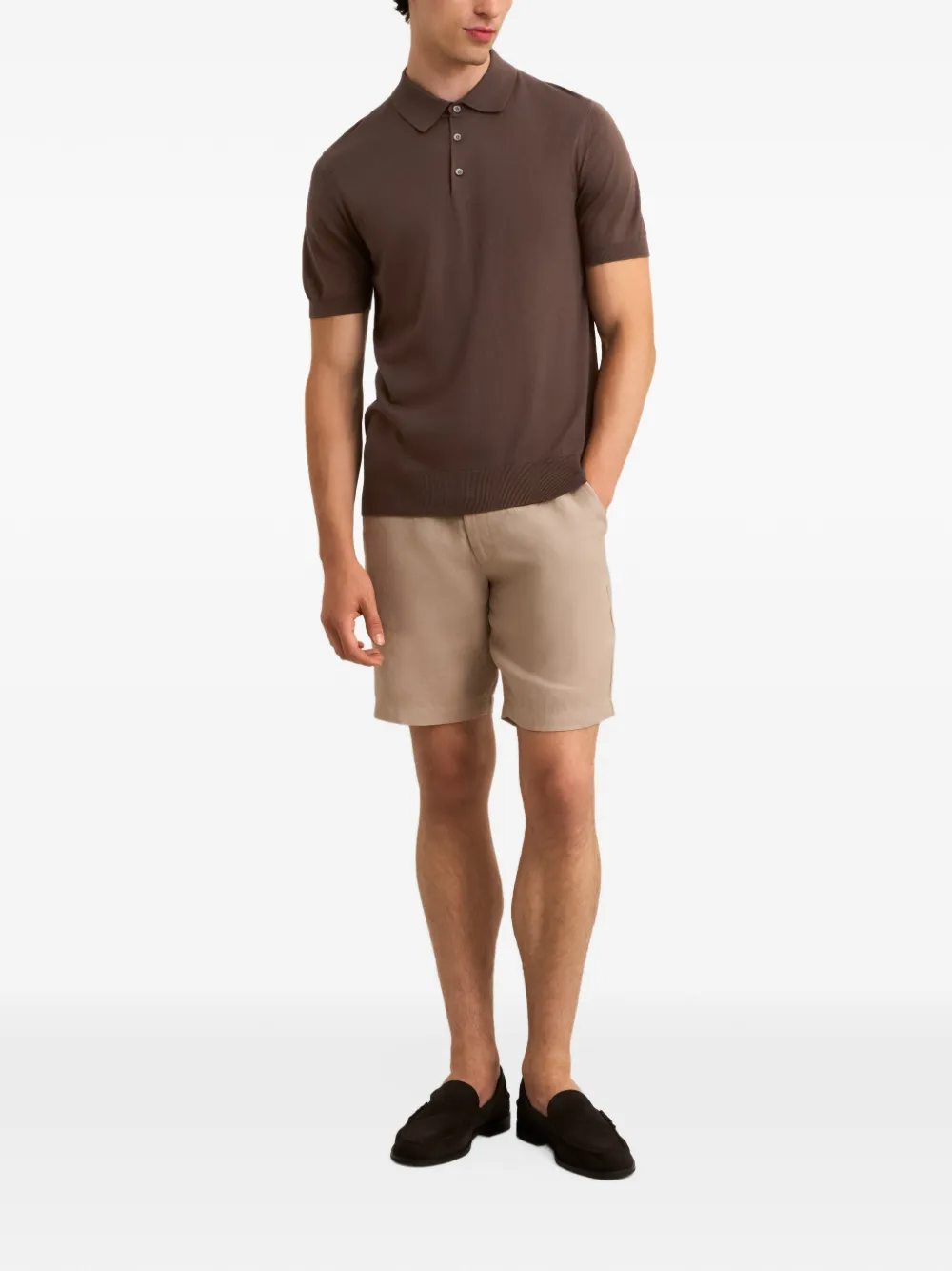 Pringle of Scotland knitted short-sleeve polo shirt Bruin