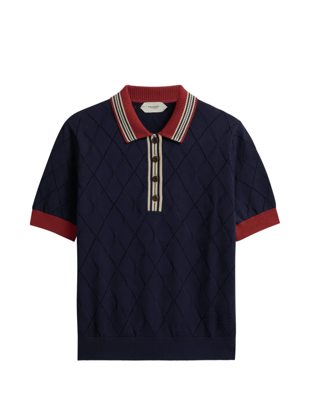 Pringle of Scotland Argyle-textured polo top Blauw
