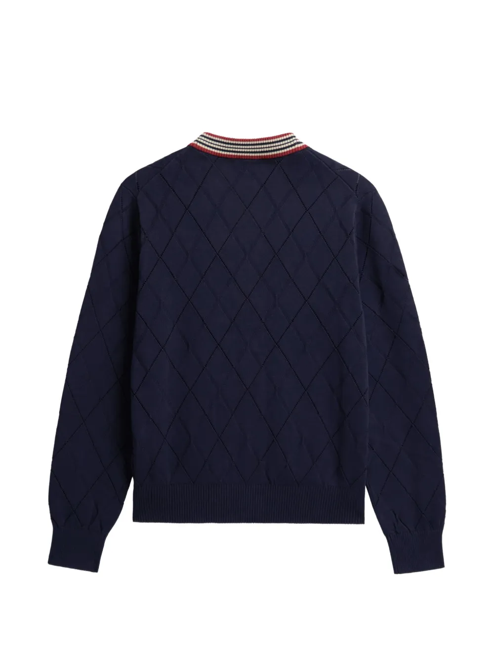 Pringle of Scotland textured Argyle-pattern cardigan Blauw