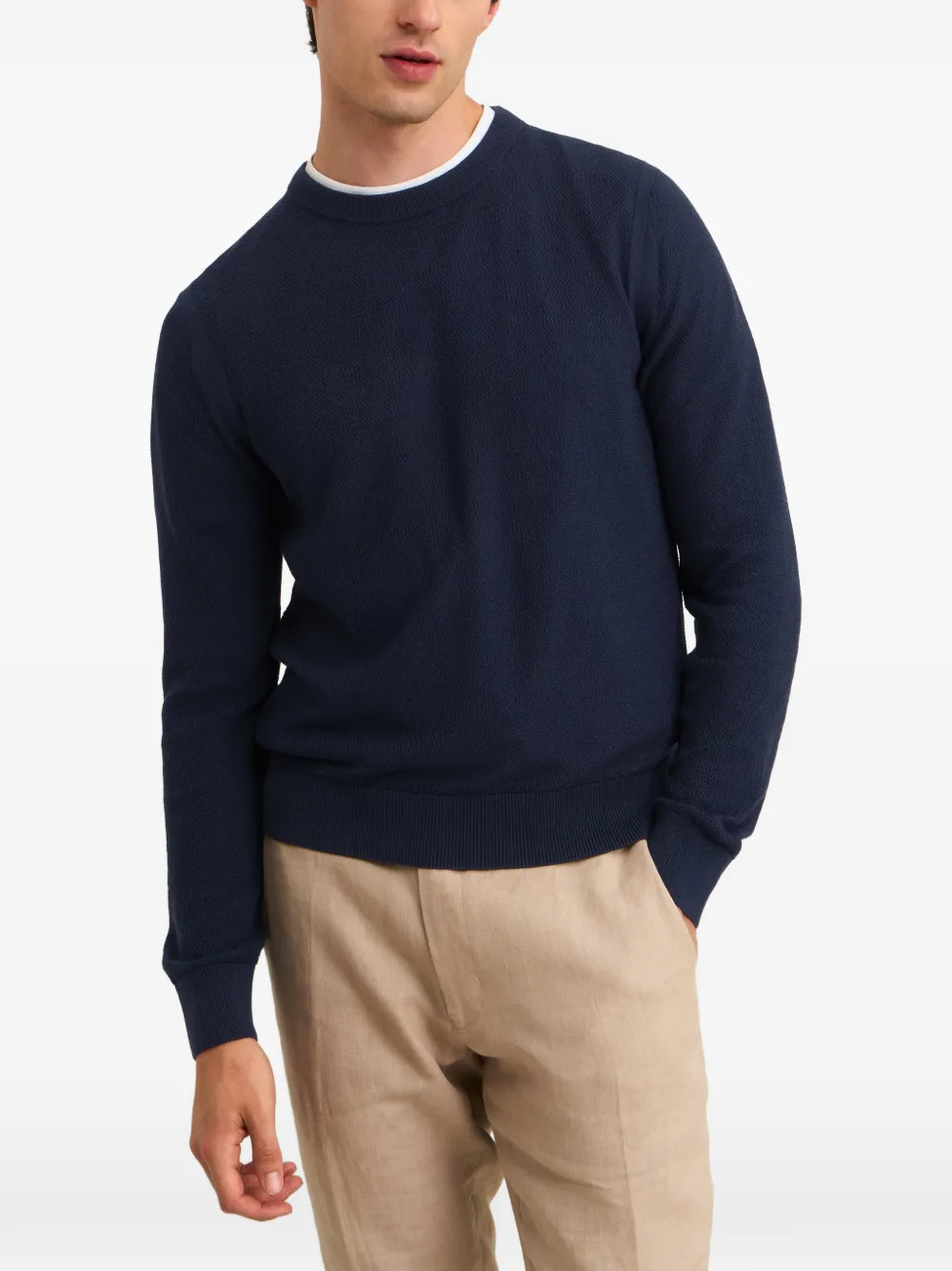 Pringle of Scotland diamond-stitch sweater Blauw