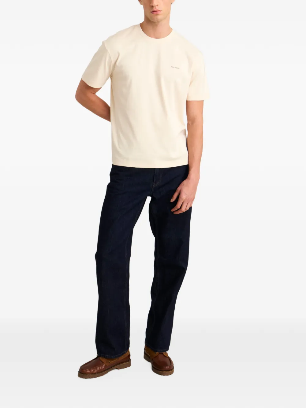 Pringle of Scotland logo-print cotton T-shirt Beige