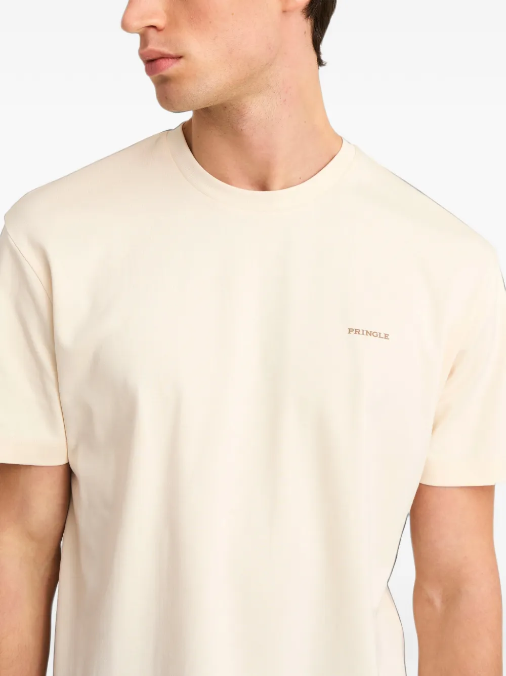 Pringle of Scotland logo-print cotton T-shirt Beige