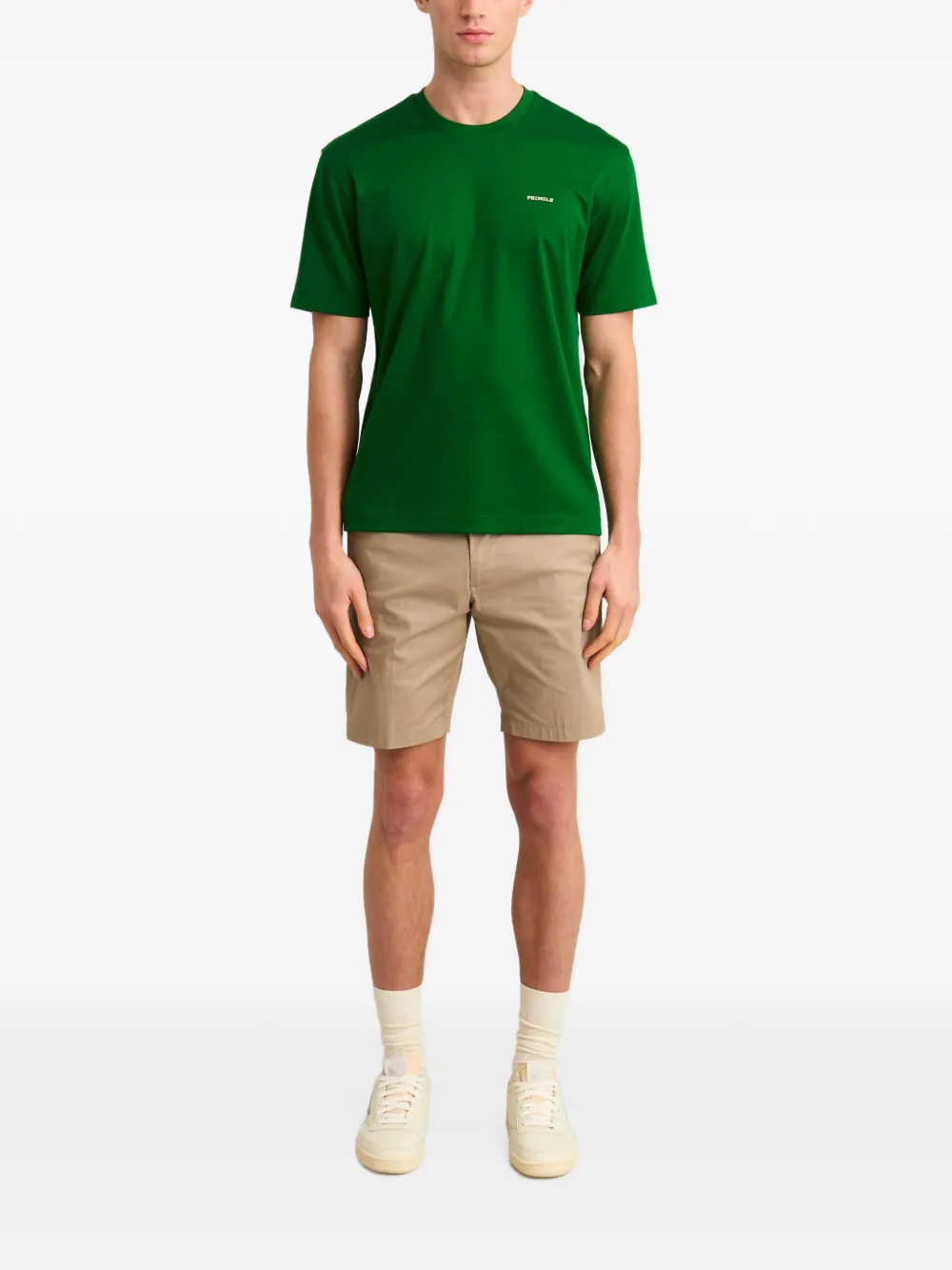 Pringle of Scotland logo-rubberised supima-cotton T-shirt Groen