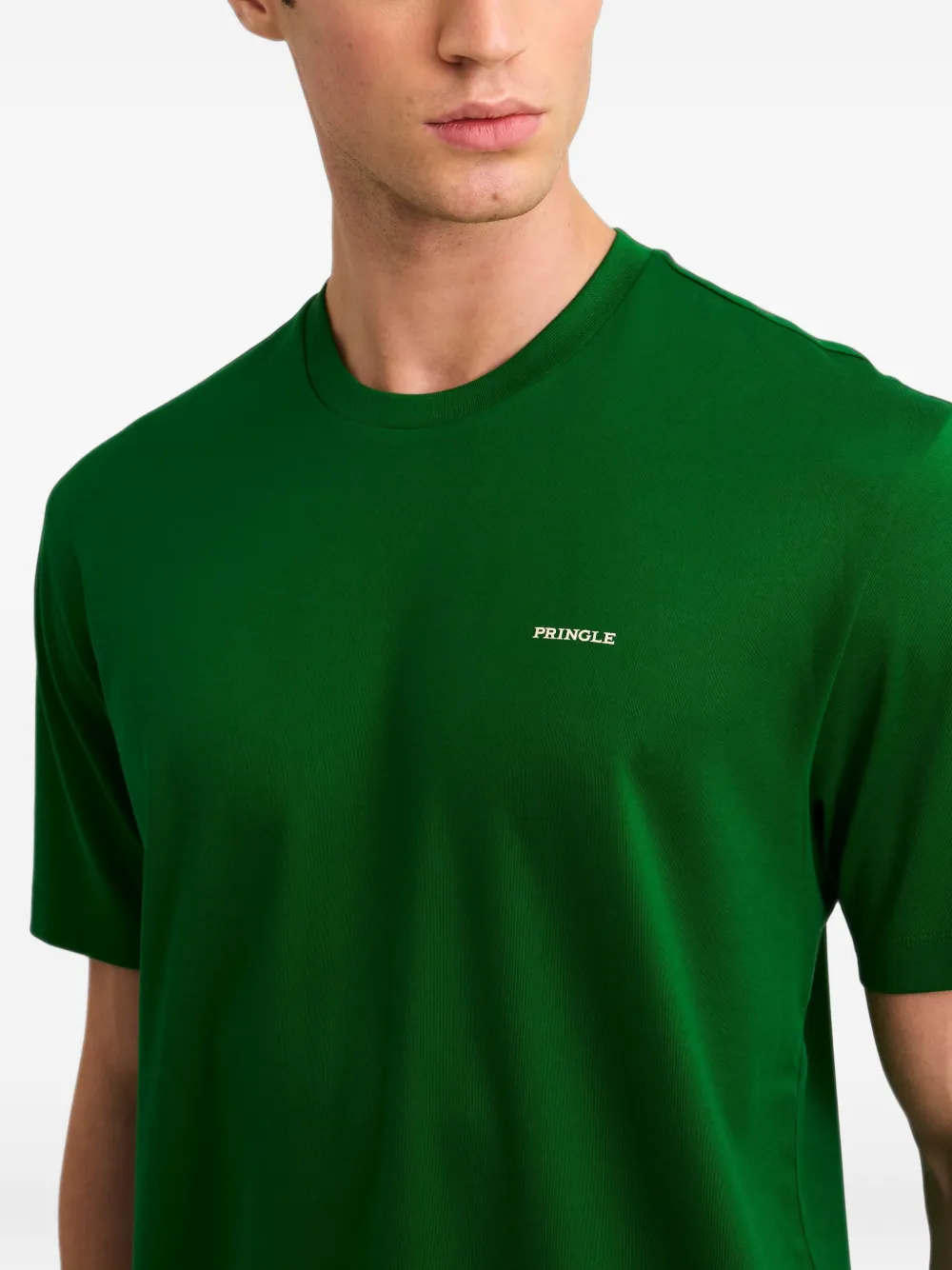 Pringle of Scotland logo-rubberised supima-cotton T-shirt Groen