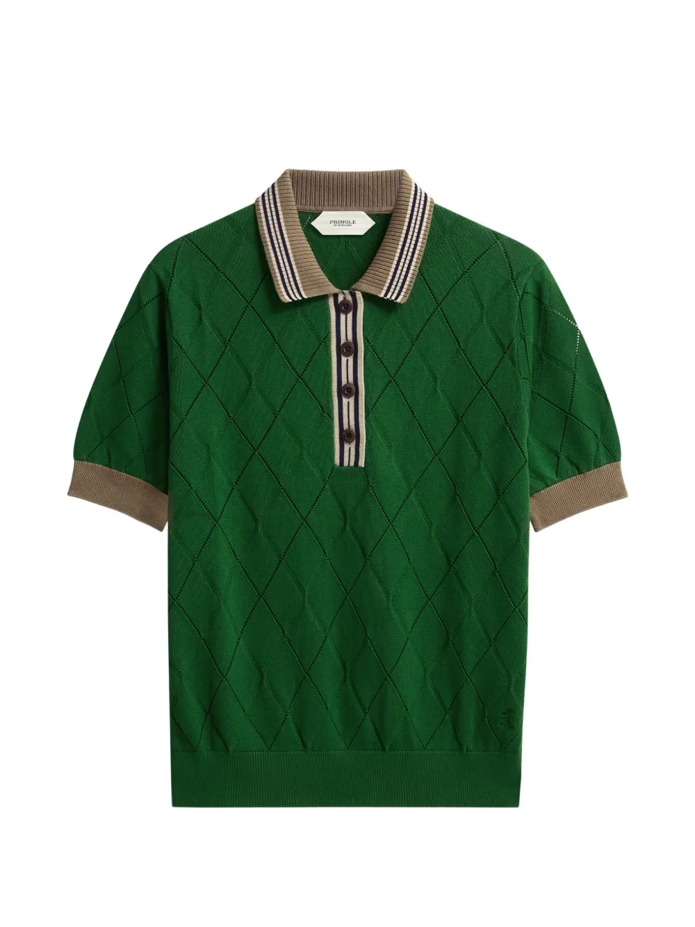 Pringle of Scotland Argyle-textured polo top Groen